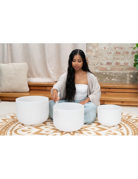 Set de 3 bols de cristal 432 Hz - Sol4, Mi4, Do4