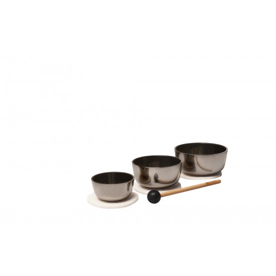Zen singing bowl set 2.8" / 3.5" / 3.9" - Glossy black