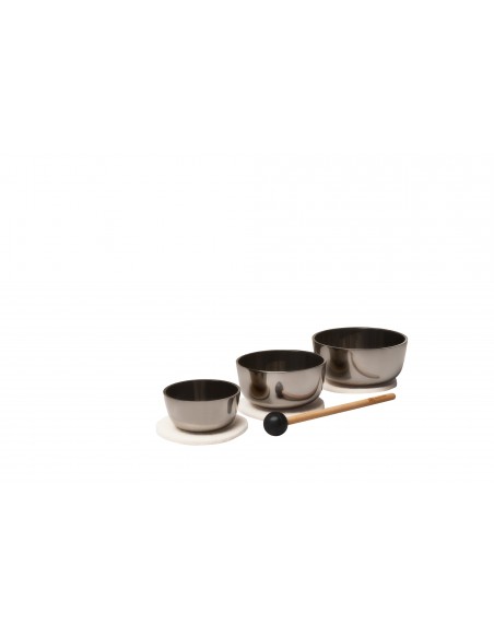 Zen singing bowl set 2.8" / 3.5" / 3.9" - Glossy black