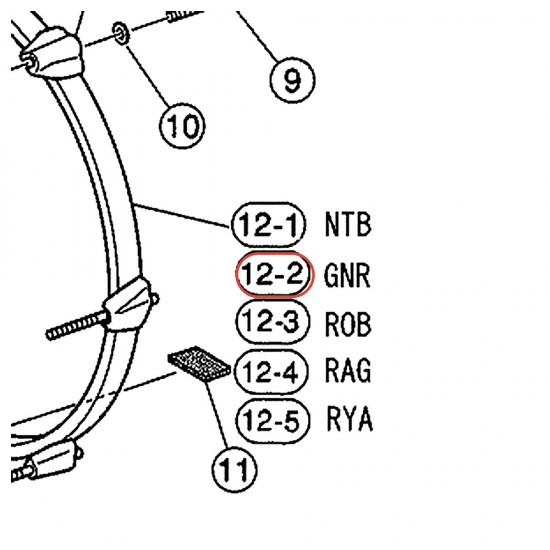 Cercle grosse caisse 20" - YD YBD420, Rydeen RBD520 - finition GNR - YAMAHA U0074326