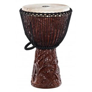 Djembe Artisan 14" - Brown, Deluxe Carvings