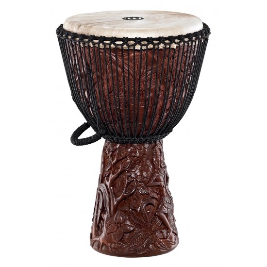 Djembe Artisan 14" - Brown, Deluxe Carvings