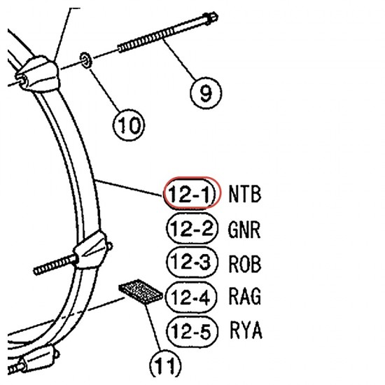 Bass Drum Hoop 22" - YD YBD422, Rydeen RBD522 - NTB Finish - YAMAHA U0074334
