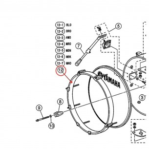 Bass Drum Hoop 18" Front - Oak Custom - MRO Finish - YAMAHA U0074786