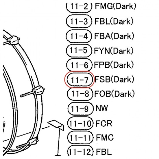 Bass Drum Wood Hoop 22" - Stage Custom SBD622YS - FSB Dark Finish - YAMAHA U0075273