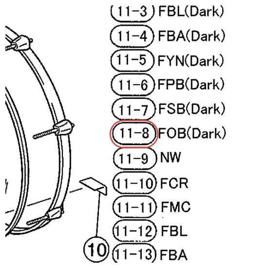 Bass Drum Wood Hoop 24" - Stage Custom SBD624YS - FOB Dark Finish - YAMAHA U0075284