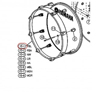 Bass Drum Wood Hoop 18" - Stage Custom SBD618UN - FBL Dark Finish - YAMAHA U0075722