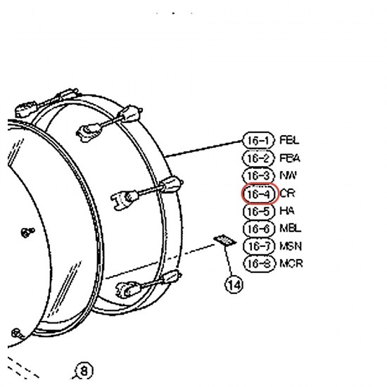 Bass Drum Wood Hoop 18" - Stage Custom SBD618UN - CR Finish - YAMAHA U0075725