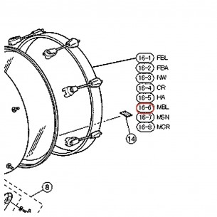 Cercle bois grosse caisse 18" - Stage Custom SBD618UN - finition MBL - YAMAHA U0075727