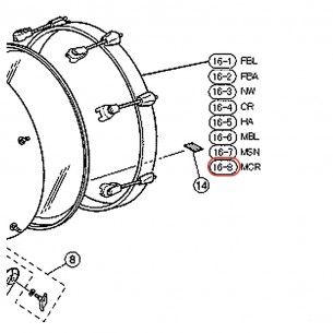 Bass Drum Wood Hoop 18" - Stage Custom SBD618UN - MCR Finish - YAMAHA U0075729