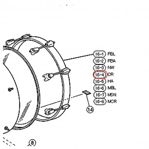 Cercle bois grosse caisse 20" - Stage Custom SBD620UN - finition CR - YAMAHA U0075735