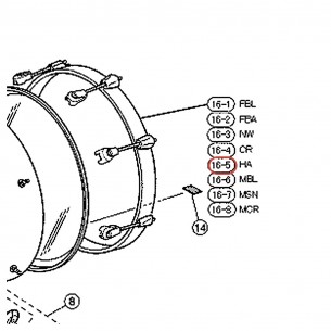 Cercle bois grosse caisse 20" - Stage Custom SBD620UN - finition HA - YAMAHA U0075736