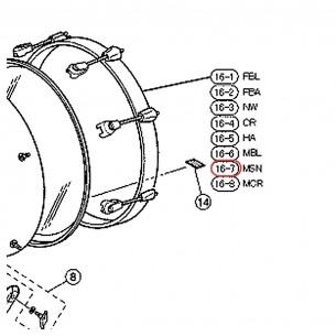 Bass Drum Wood Hoop 20" - Stage Custom SBD620UN - MSN Finish - YAMAHA U0075738