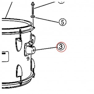 Embase complète de support sur tom - YD3000, YD5000, YD7000 - YAMAHA U0110100