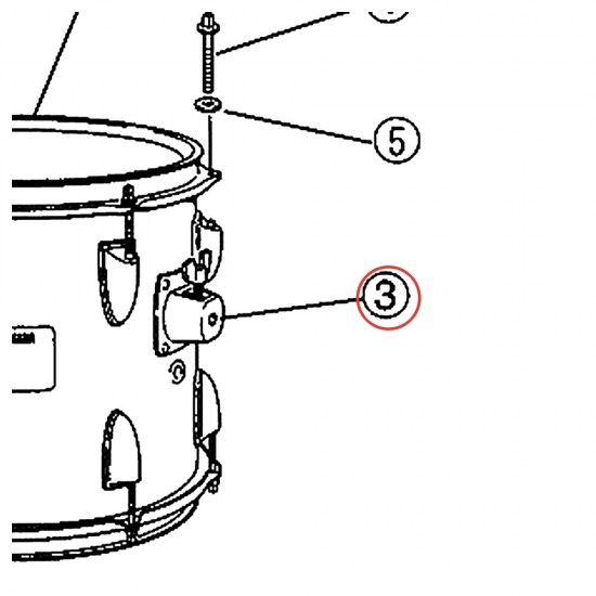 Embase complète de support sur tom - YD3000, YD5000, YD7000 - YAMAHA U0110100
