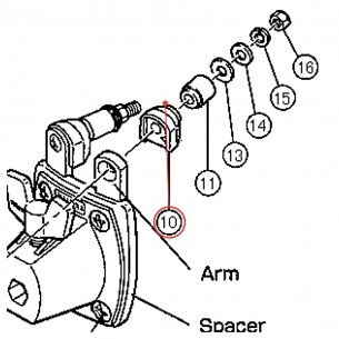 Rod Clamp Arm Base (SP) - Cocktail Drum - YAMAHA U0112035