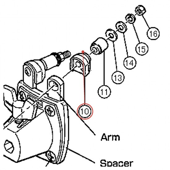Rod Clamp Arm Base (SP) - Cocktail Drum - YAMAHA U0112035