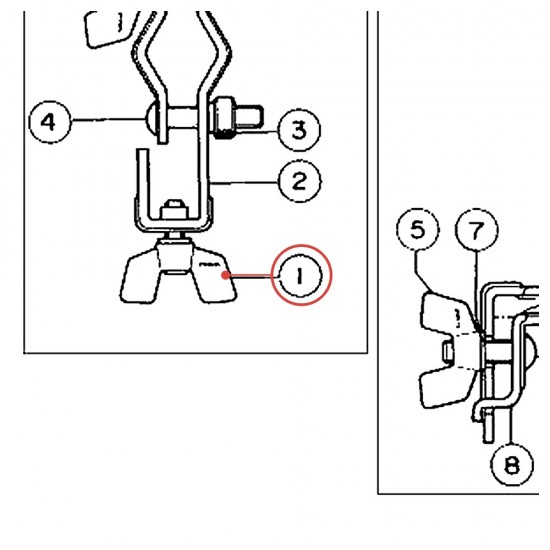 Clutch Wing Bolt for Hi-Hat Stand (N) - YAMAHA U0123041
