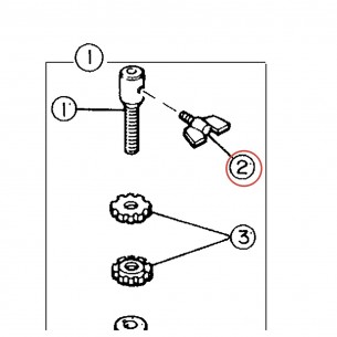 Vis papillon de réglage de hauteur (A) M6 x 12 - YAMAHA U0123060