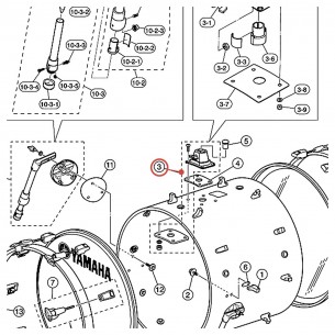 Phillips Head Screw for Tom Mount - YAMAHA U0125010