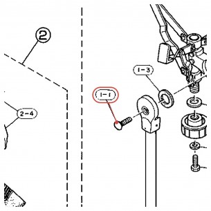 Boulon à tête bombée M8 x 45 chromé pour stand caisse claire SS840 - YAMAHA U0126470