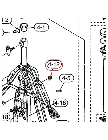Écrou autobloquant M6 noir pour pédale charleston HS1000 - YAMAHA U0127150