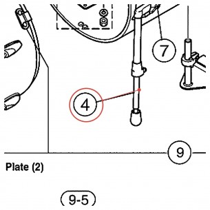 Bass Drum Leg Post Complete Left AN-3 (L) - HipGig - YAMAHA U0150430