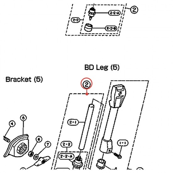 Pied de grosse caisse complet v3 (N) BD22PV / BD24PV - Power V - YAMAHA U0150990