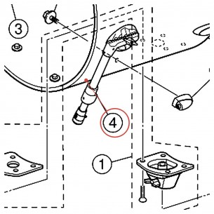 Pied de grosse caisse complet v9 gauche (L-2) - YAMAHA U0151604