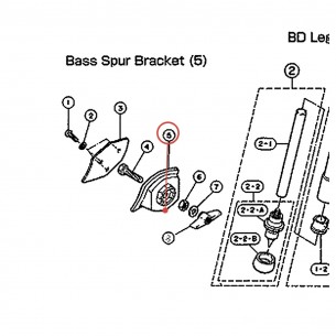 Bass Drum Spur Bracket v5 - Power V / Power V Special - YAMAHA U0152150
