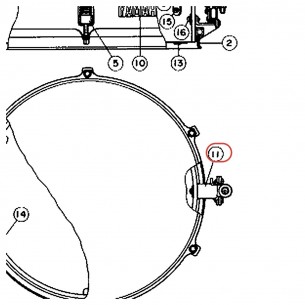 Déclencheur de timbre (C) gauche pour pad Silencer SL12SD - YAMAHA U0200950