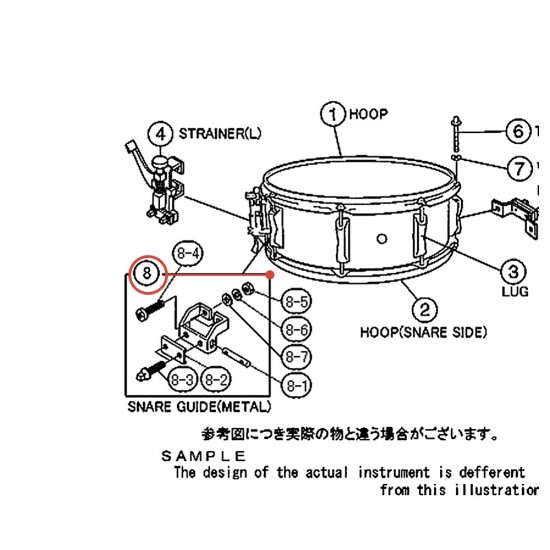 Snare Wire Guide Roller (N) - YAMAHA U0203161