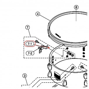 Snare Wire Holding Plate Right (PC) - Gigmaker - YAMAHA U0205030