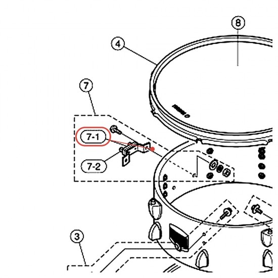 Snare Wire Holding Plate Right (PC) - Gigmaker - YAMAHA U0205030