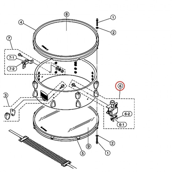 Snare Wire Holding Plate Left (PC) - Gigmaker - YAMAHA U0205040