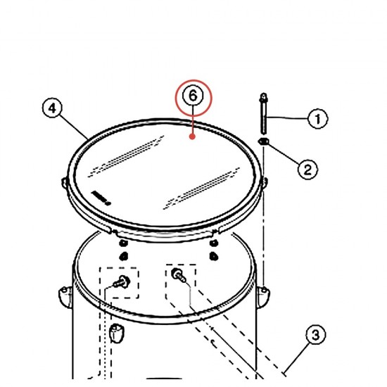 Peau de tom basse 16" transparente Gigmaker - YAMAHA U0283990