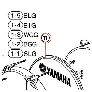 Bass Drum Head 22" Black - Gigmaker - YAMAHA U0284000