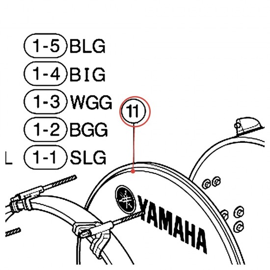 Peau de grosse caisse 22" noire Gigmaker - YAMAHA U0284000