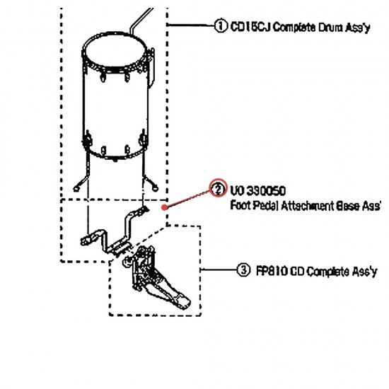 Embase de fixation de pédale complète Cocktail Drum CD15CJ - YAMAHA U0330050