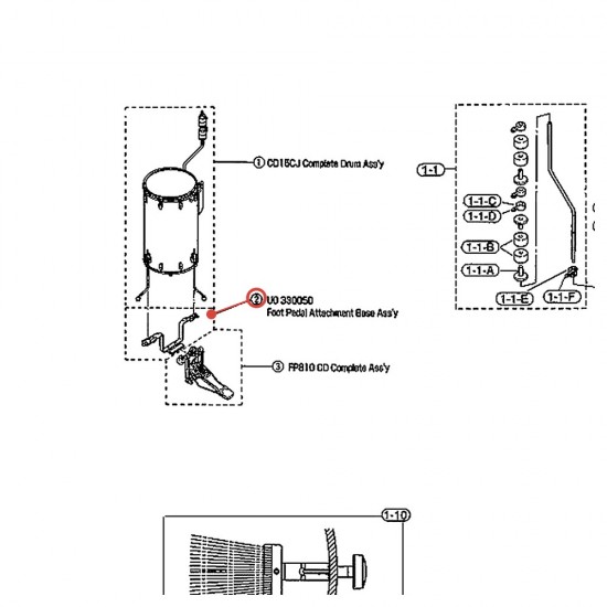 Bras de fixation de pédale Cocktail Drum CD15CJ - YAMAHA U0333080