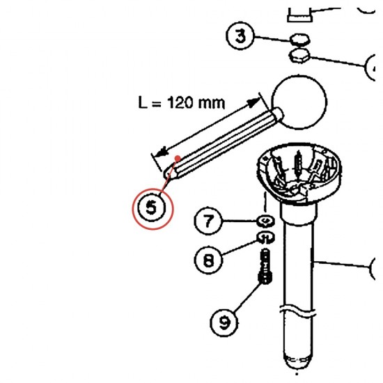 Tom Holder Ball (2) Assembly L 120 - CL-940 / CL-940L - YAMAHA U0410880