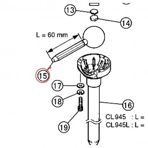Tom Holder Ball (3) Assembly - CL-945 - YAMAHA U0410890