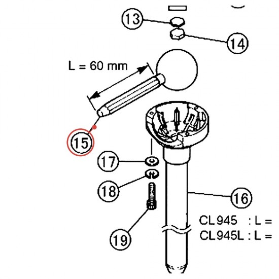 Tom Holder Ball (3) Assembly - CL-945 - YAMAHA U0410890