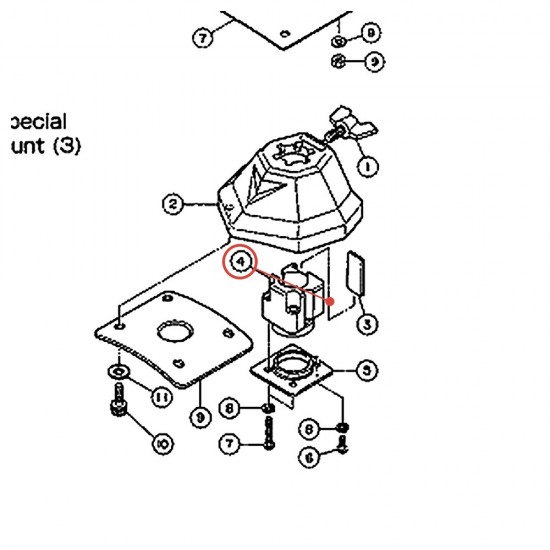 Bague nylon 25,4 (PC) pour embase de tom sur grosse caisse - YAMAHA U0417060