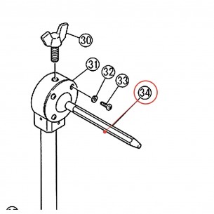 Tom Holder Ball Assembly - WS520 / DP22A - YAMAHA U0417120