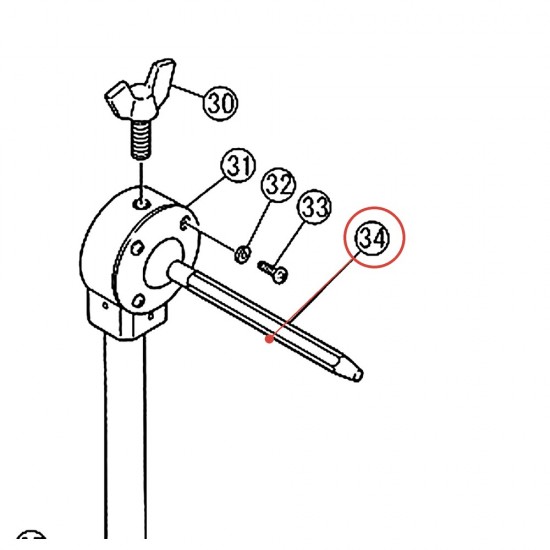 Tom Holder Ball Assembly - WS520 / DP22A - YAMAHA U0417120
