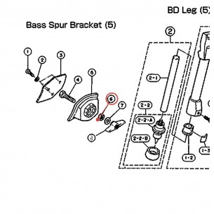 Écrou hexagonal M8 pour pied de grosse caisse - YAMAHA U0555630