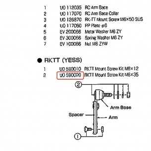 Tom Mount Screw Kit M6 x 35 for Bass Drum - YAMAHA U0590020