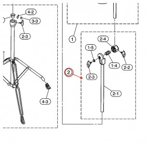 Tilter de perche (partie supérieure) CS655A / CS665A (CHN) - YAMAHA U0602301