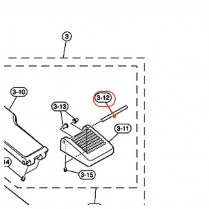 Axe de charnière v6 pour pédale FP9500D / DFP9500C - YAMAHA U0604060